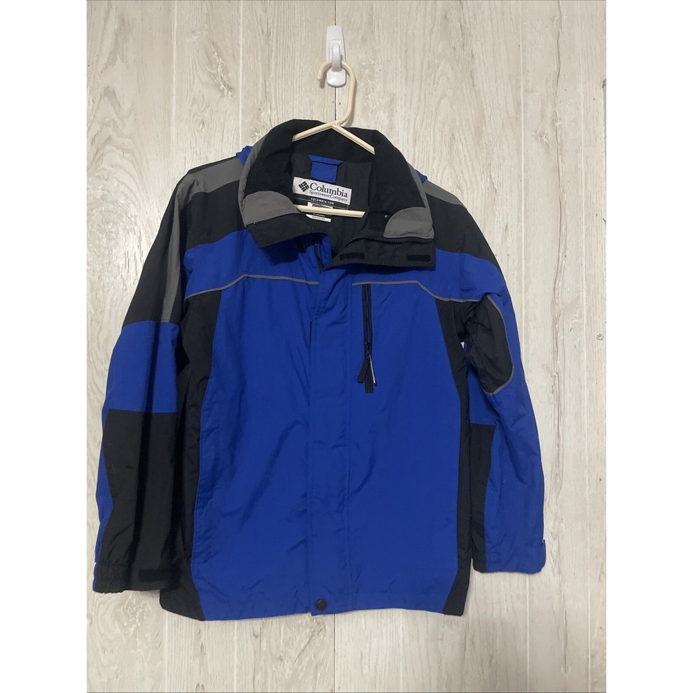 Columbia Youth Jacket Coat Zipper Snap Pockets Cross Terra Softshell Blue 14-16